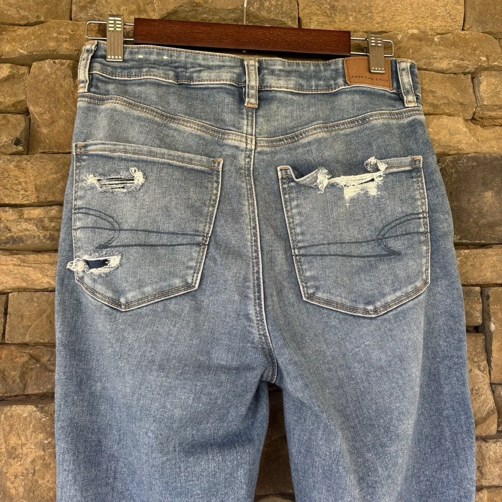 Womens American Eagle Super Stretch Super Hi-Rise Distressed Jegging, Size 6L